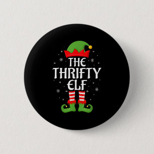 Thrifty Elf Xmas Family Matching Elf Squad Christm 6 Cm Round Badge