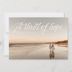 Thrill of hope modern script religious photo holiday card