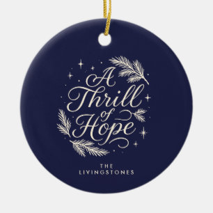 Thrill of Hope Navy  Photo Religious Ceramic Tree Decoration