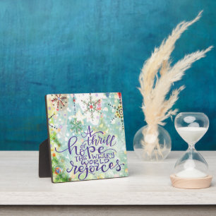 Thrill of Hope Snowflakes Pastel Pretty Christmas Plaque