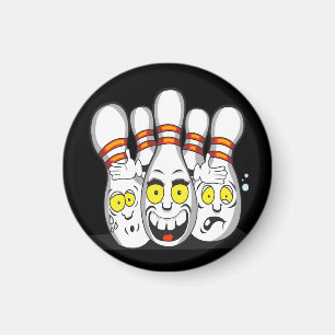 Thrilled Bowling Pins, Black Magnet