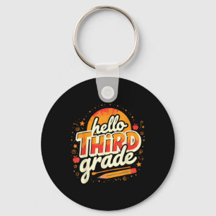 Thrilled To Be In Third Grade, School Outfit Key Ring