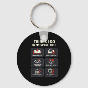 Thriller reader things do in spare time book lover key ring