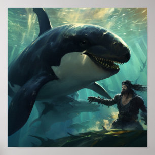 Thrilling Clash: Gigantic Orca vs. Jack Sparrow 2  Poster