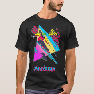 Thrilling Colourful Skiing Pakistan Graphic Skier  T-Shirt