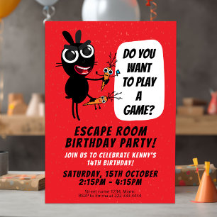 Thrilling Escape Room Birthday Adventure Invitation