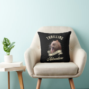 Thrilling Family Adventure Bear Wilderness Cushion