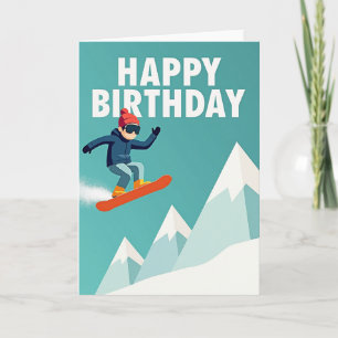 Thrilling Snowboard Birthday Card