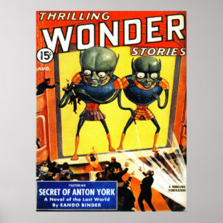 THRILLING WONDER Cool Vintage Pulp Magazine Cover Poster