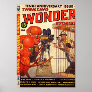 Thrilling Wonder "Human Zoo" Pulp cover Poster
