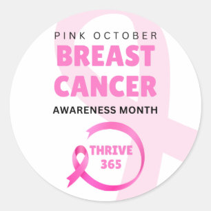 Thrive 365 Breast Cancer Awareness Month 2024 Classic Round Sticker