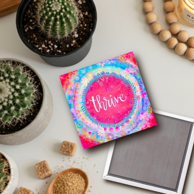 Thrive Colourful Inspirational Pretty Fun Pink Magnet (Creator Uploaded)