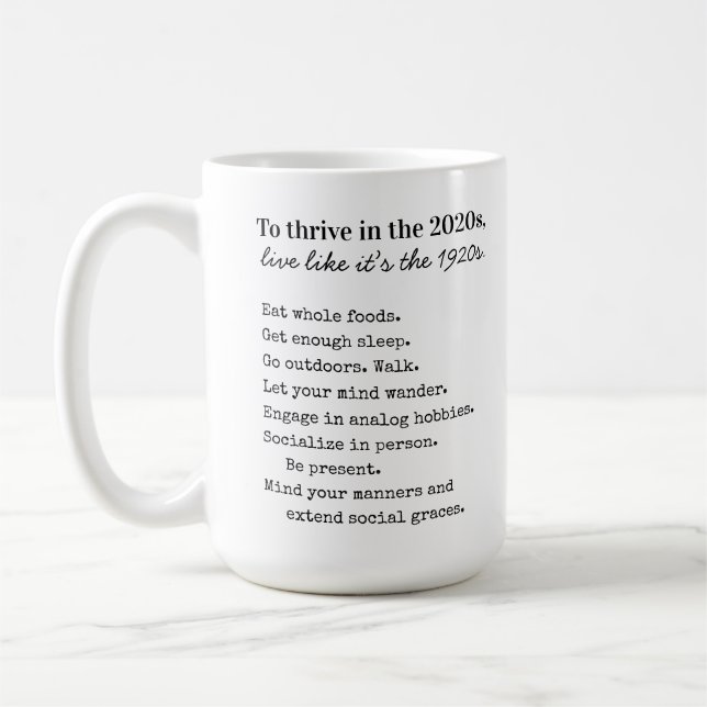 Thrive in 2026 Morning Mindfulness Coffee Mug (Left)