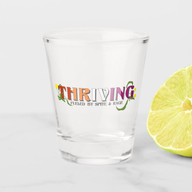Thriving Lesbian Pride Shot Glass (Front)