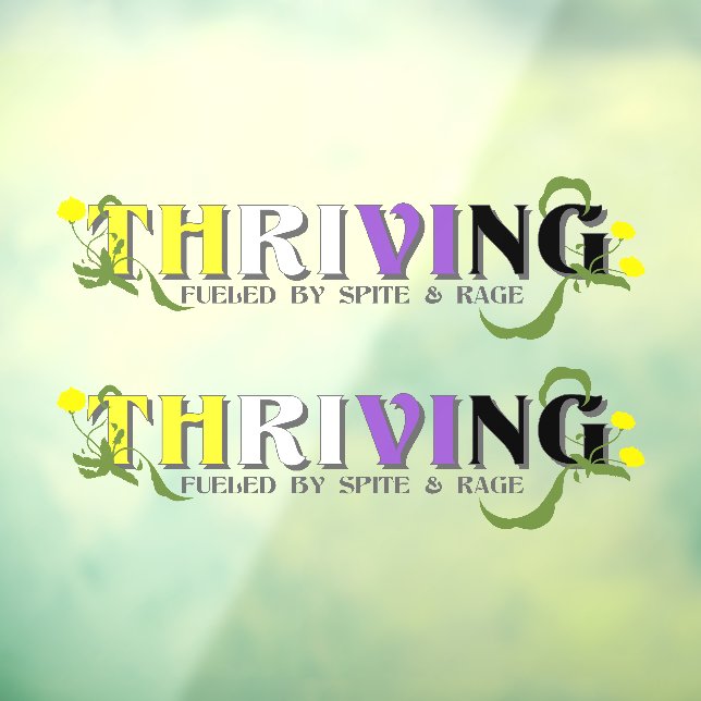 Thriving Non-binary Pride Window Cling (Sheet 3)