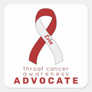 Throat Cancer Advocate White Square Sticker