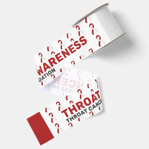Throat Cancer Awareness Pattern Ribbon Grosgrain Ribbon