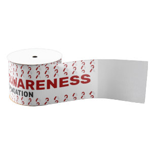 Throat Cancer Awareness Pattern Ribbon Grosgrain Ribbon
