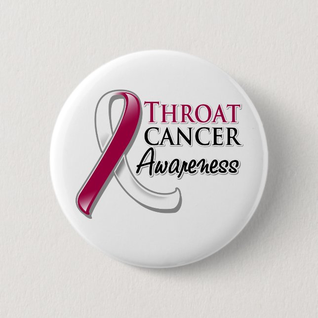 Throat Cancer Awareness Ribbon 6 Cm Round Badge (Front)
