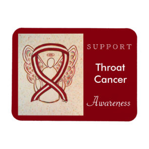Throat Cancer Awareness Ribbon Angel Magnets