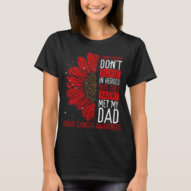 Throat Cancer Awareness Ribbon Dad Warrior T-Shirt (Front)