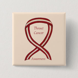 Throat Cancer Awareness Ribbon Stripes Custom Pins