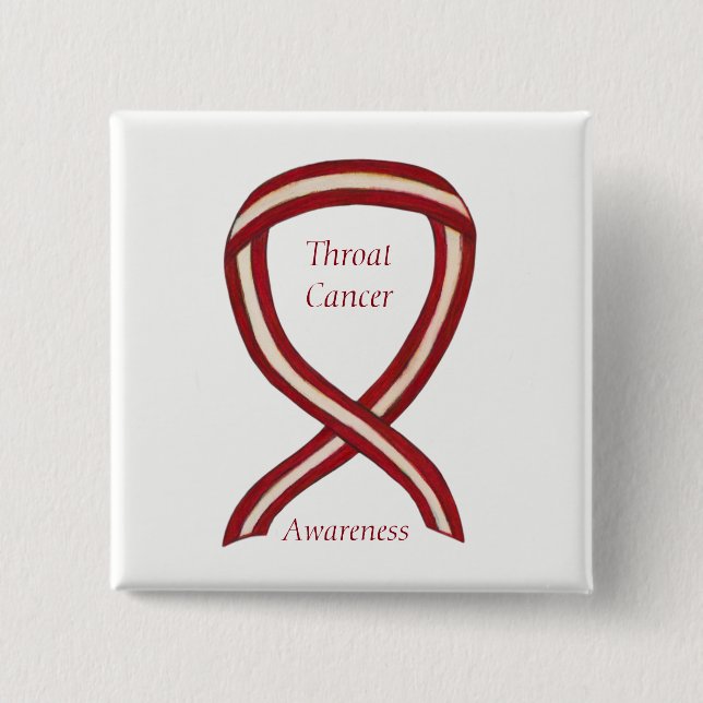 Throat Cancer Awareness Ribbon Stripes Custom Pins (Front)