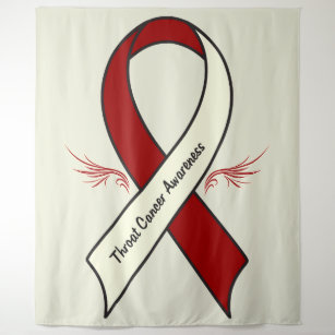 Throat Cancer Awareness with Wings Tapestry