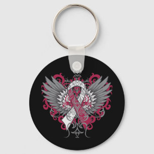 Throat Cancer Cool Wings Key Ring