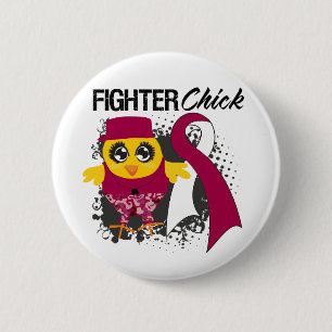 Throat Cancer Fighter Chick Grunge 6 Cm Round Badge
