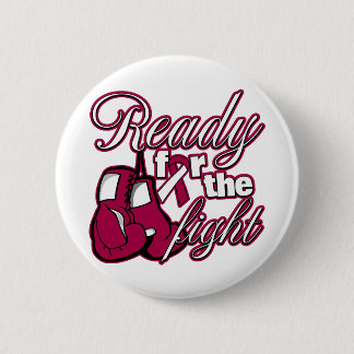 Throat Cancer Gloves Ready For The Fight 6 Cm Round Badge