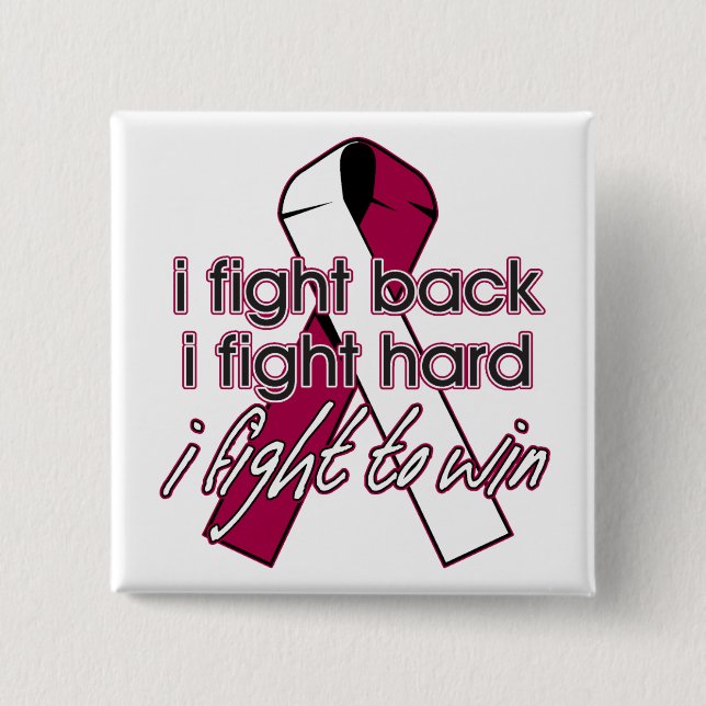 Throat Cancer I Fight Back 15 Cm Square Badge (Front)