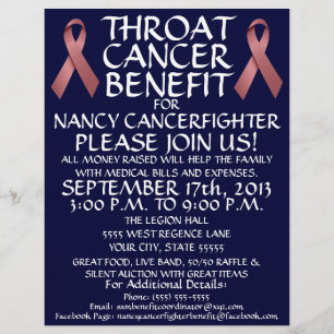Throat Cancer Ribbon Benefit Flyer