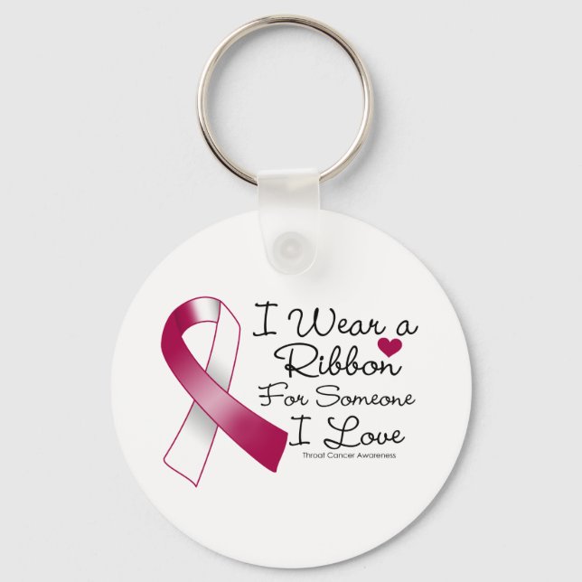 Throat Cancer Ribbon Someone I Love Key Ring (Front)