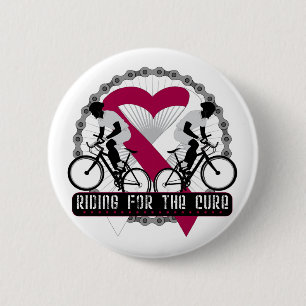 Throat Cancer Riding For The Cure 6 Cm Round Badge