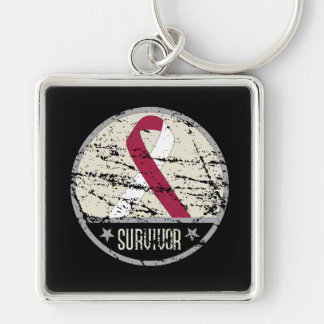 Throat Cancer Survivor Mens Vintage Key Ring