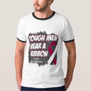 Throat Cancer Tough Men Wear A Ribbon T-Shirt