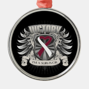 Throat Cancer Victory Metal Tree Decoration
