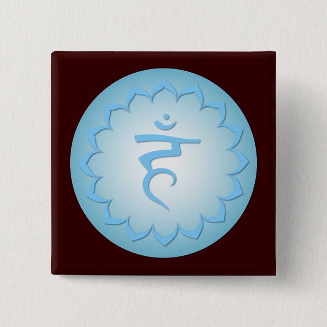 Throat Chakra - Light Blue 15 Cm Square Badge (Front)