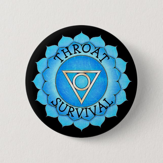 THROAT COMMUNICATION BLUE Chi Chakra Button (Front)