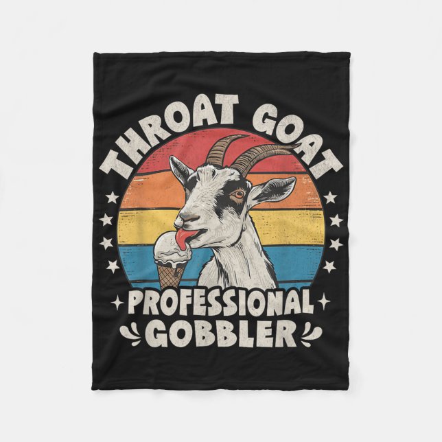 Throat Goat Retro Inappropriate Adult Humour Funny Fleece Blanket (Front)