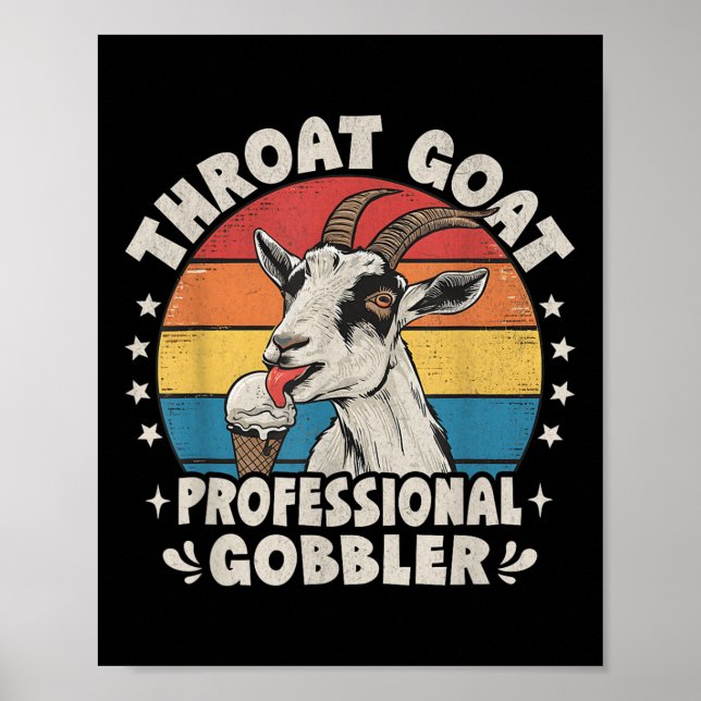 Throat Goat Retro Inappropriate Adult Humour Funny Poster (Front)