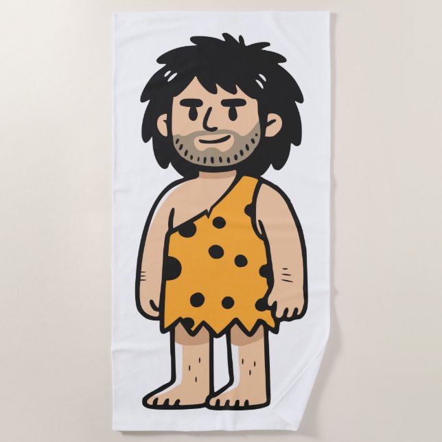Throk Cave man Beach Towel (Front)