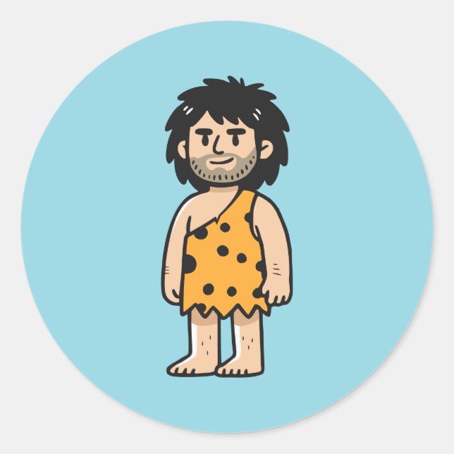Throk Cave man Classic Round Sticker (Front)