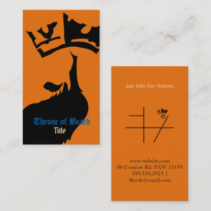Throne Black on Orange Business Card