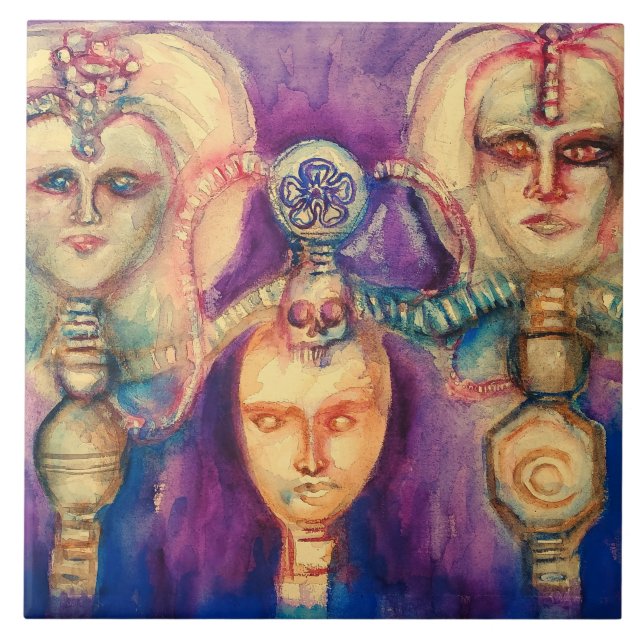 THRONE OF SILICONE Watercolor Tile (Front)