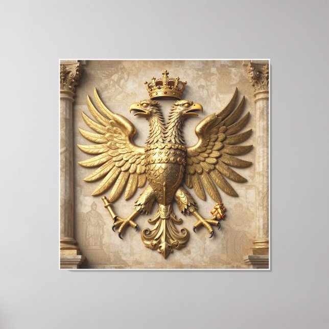 Throne Room Guardian in Gold Canvas Print (Front)