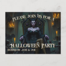 Throned Demon Queen in Candlelight - Invitation