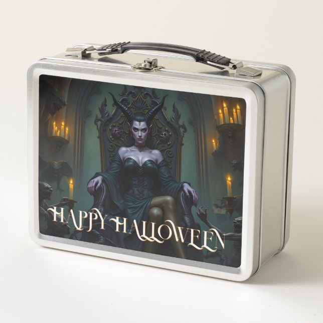 Throned Demon Queen in Candlelight Metal Lunch Box (Front)