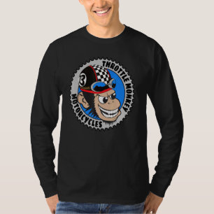 Throttle Monkey Motorcycle Biker Chimp Helmet Rid T-Shirt